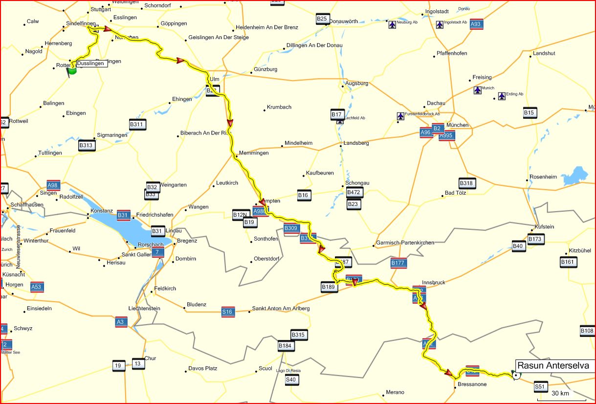 Reiseroute Atholzertal