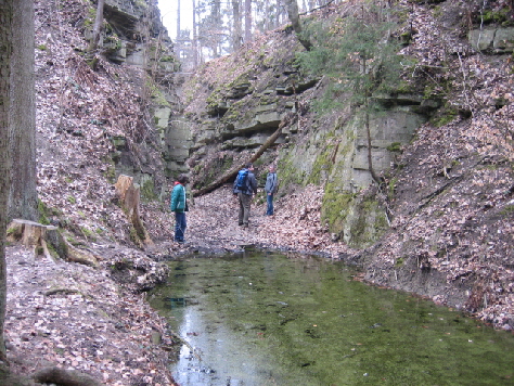 Hier gibt es auch eine Schlucht