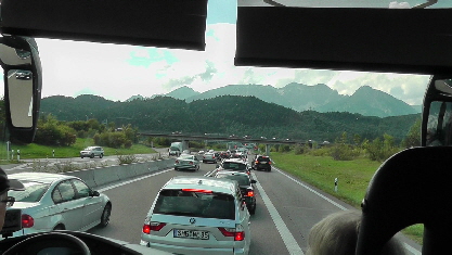 Stau vor demTunnel bei Füssen